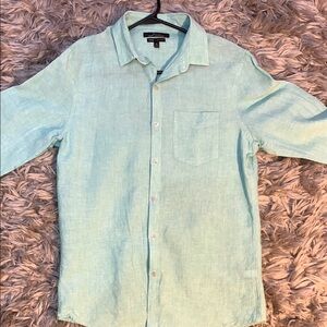 Men's Light Green Linen Shirt